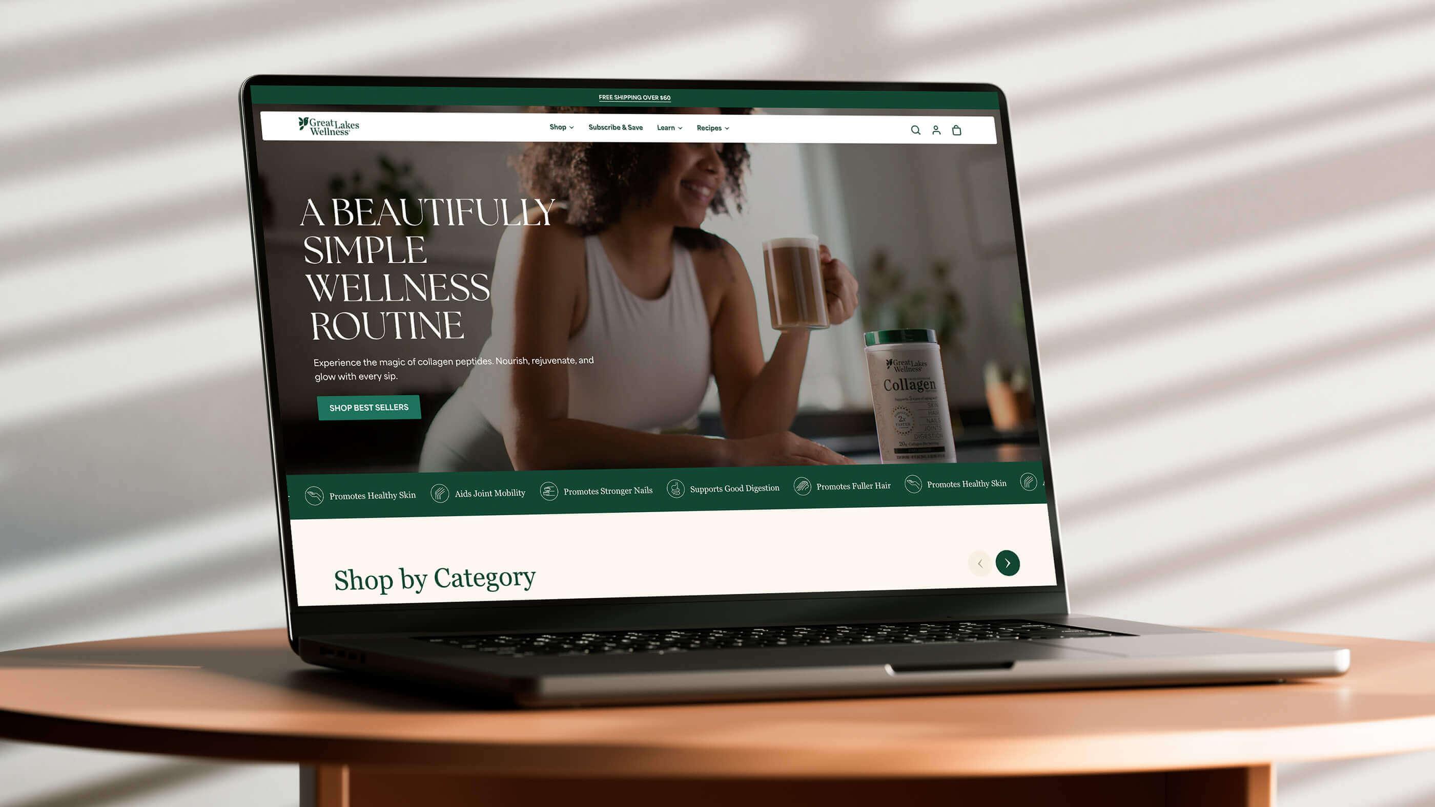 Great Lakes Wellness Homepage on a Laptop